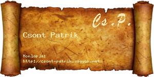 Csont Patrik névjegykártya
