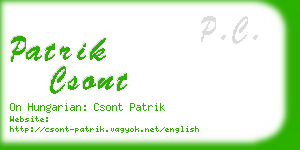patrik csont business card